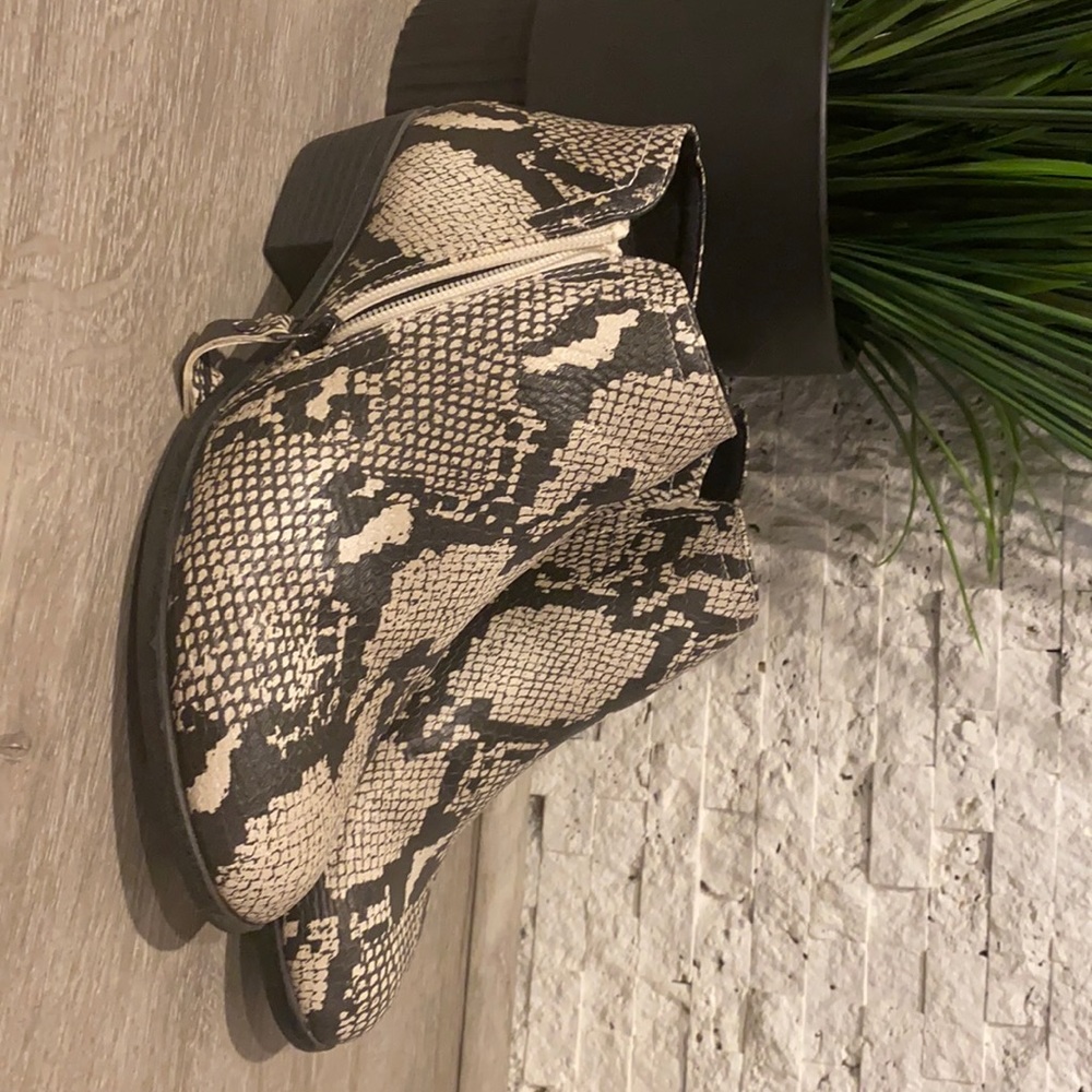Snakeskin booties